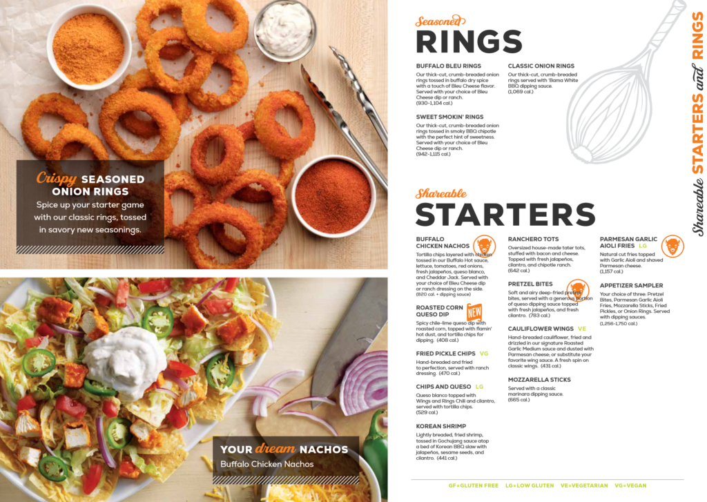 Wings And Rings Menu 1